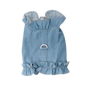 Dog Denim Harness Vest Pet Clothes Puppy Vest Jean Clothing For Small Medium Dogs Chihuahua Fashion Outfit Pet Supplies (Option: M)