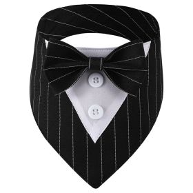 Pet Tie Banquet Suit Triangular Binder (Option: Striped Black-M)