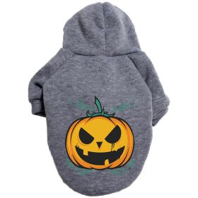 Halloween Pumpkin Dog Pattern Sweater Clothes (Option: Pumpkin Gray-8XL)